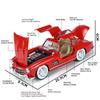 1/24 Benz 300SL Игрушечная модель автомобиля Литой сплав с инерционным механизмом Звук и свет Моделирование игрушечных транспортных средств Модели Мальчики Дни рождения Коллекционирование подарков