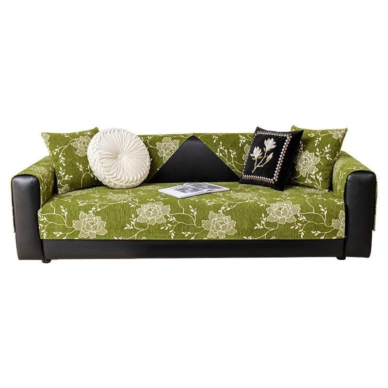 French Retro Wind And Snow Neil Sofa Cushion All Season Universal Anti Slip Straight Row Cushion 2026 New Sofa Cover Cloth Towel
