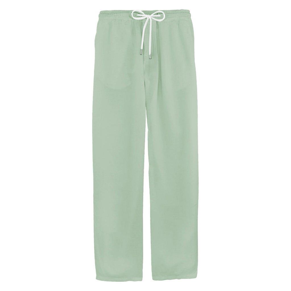 Мужские летние минималистичные и модные брюки из хлопка и льна