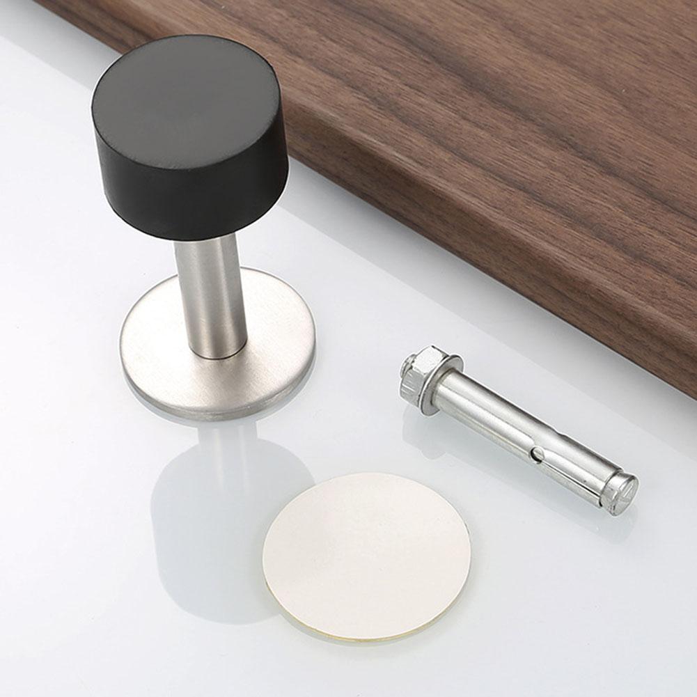 Бесшумный резиновый дверной упор с защитой стен в раме из нержавеющей стали