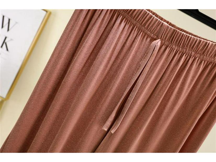 Женские летние модальные широкие брюки для отдыха - Однотонные, универсальные, свободного кроя, длиной семь восьмых