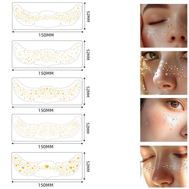 3 листа горячего тиснения веснушки макияж патчи металлизированные золотые поддельные веснушки временные татуировки наклейки для женского макияжа лица