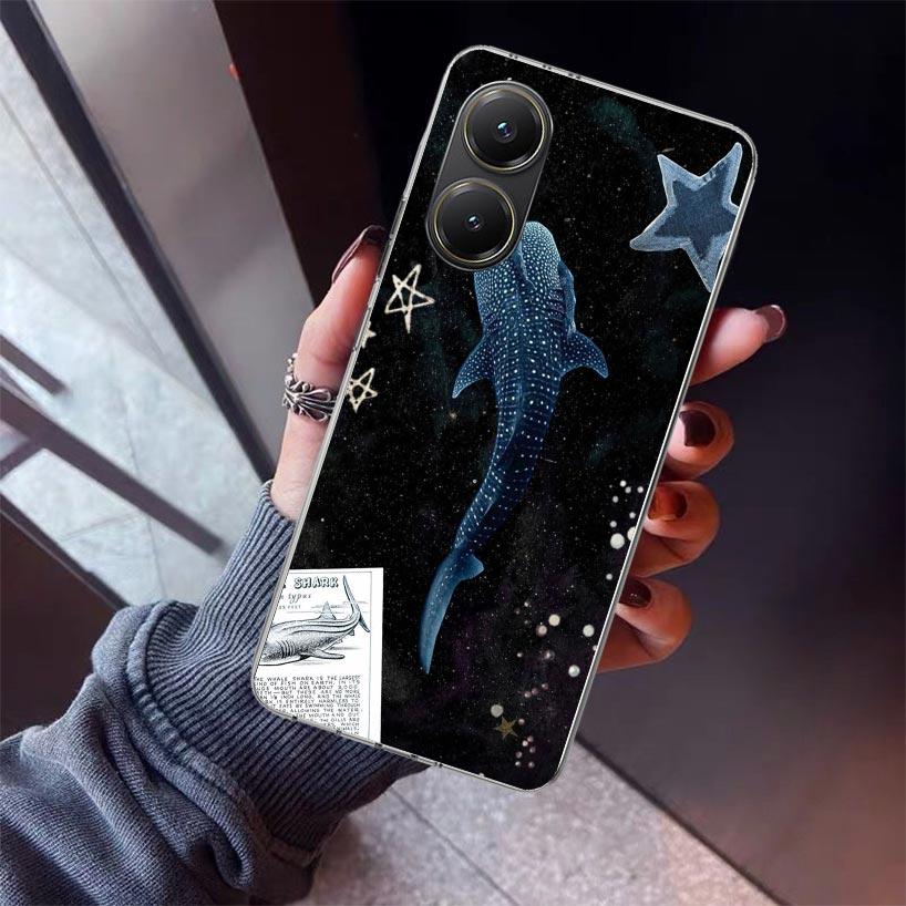Чехол для телефона Океанская китовая акула для Xiaomi Poco X7 X6 X5 Pro F7 Ultra Redmi 15C 15 13 13C 12 12C 10 10A 10C 9 9A 9C 9T Оболочка Poco X