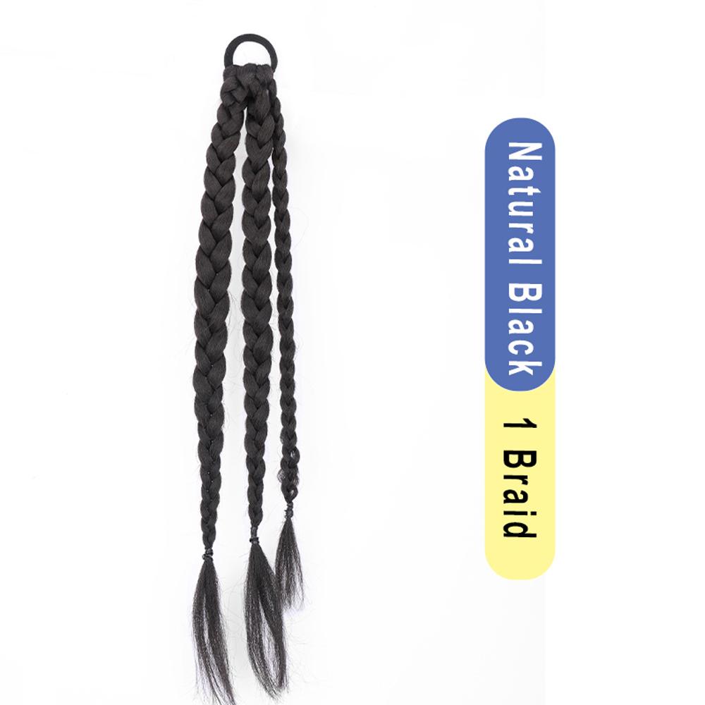 Bybrana Синтетическая резинка для хвоста, плетеная коса из жареного теста, наращивание волос, черные, коричневые женские различные стили