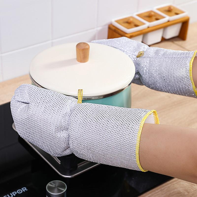 1/2 шт. перчатки для уборки дома, стальные шарики для мытья посуды, кухонные водонепроницаемые щетки, масляные чаши, инструменты для очистки артефактов