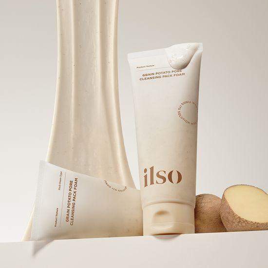 ilso Grain Potato Cleansing Pack Foam 150ml (+Facial Cleansing Brush + Potato Sticker) (Busil Potato Collaboration)