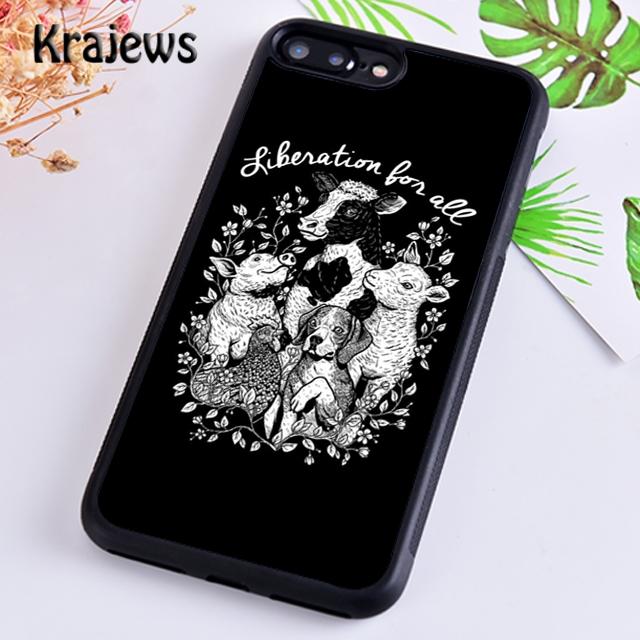Krajews Vegan Vegetarians Animal Love Quotes Phone Case For iPhone 18 17 Air 16 15 14 plus 11 12 13 pro max coque Fundas