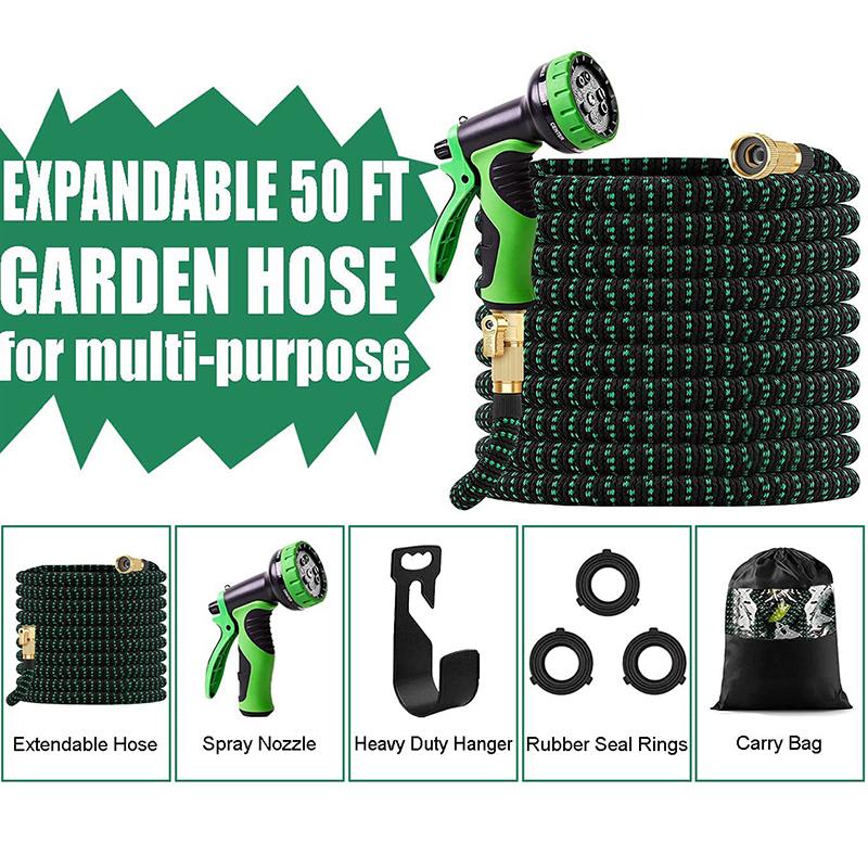 Большой садовый шланг, расширяемый, гибкий, используется для мойки автомобилей под высоким давлением, волшебный шланг, распылитель, полив сада на открытом воздухе