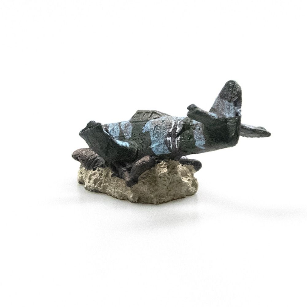 Craft Airplane Wreck Aquarium Ornament Miniature Desktop Knick-knack  Aquarium