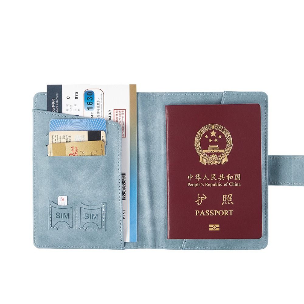 Multifunction Passport Cover with SIM Card Slots Flight Ticket Clip Leather Passport Holder  Travel