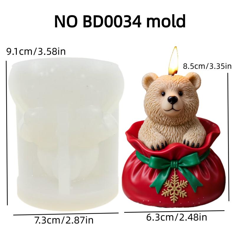 Santa Claus Hold Gift Scented Candle Silicone Mold Smile Santa Claus Holding Gift Box Scented Resin Plaster Molds Christmas Gift