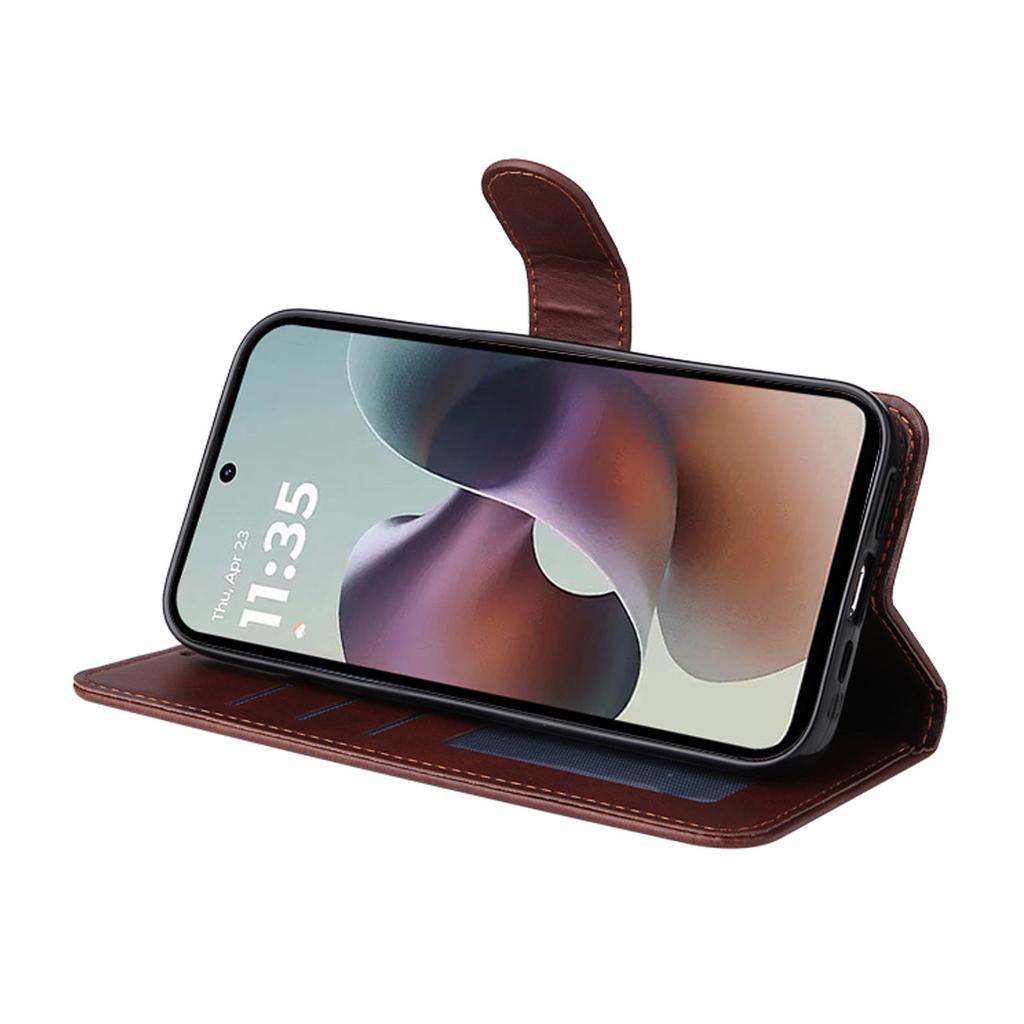 For Motorola Moto G66j 5G/Motorola Moto G66y 5G/Motorola Moto G56 5G PU Leather Wallet Case Phone Stand Cover with Tempered Glass