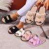 Fashion 2025 Winter Women Home Fur Slippers Lady Fashion Open-Toe Soft-Soled Shoes Women Flat Comfortable Warm Slippers Slides Women