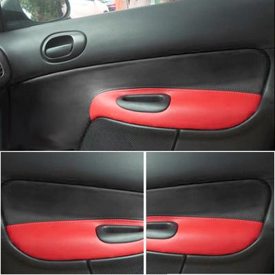 Мягкий кожаный чехол на дверной подлокотник для Peugeot 206 Citroen C2, только 4 двери, внутренняя дверная панель автомобиля, кожаный чехол на подлокотник