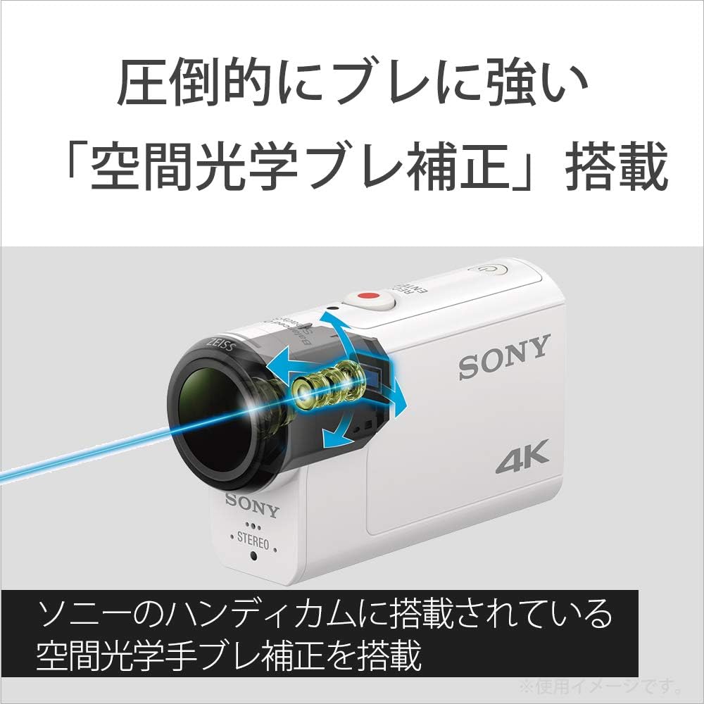 Sony Wearable Camera Action Cam 4K Spatial Optical Image Stabilization Model + (FDR-X3000)