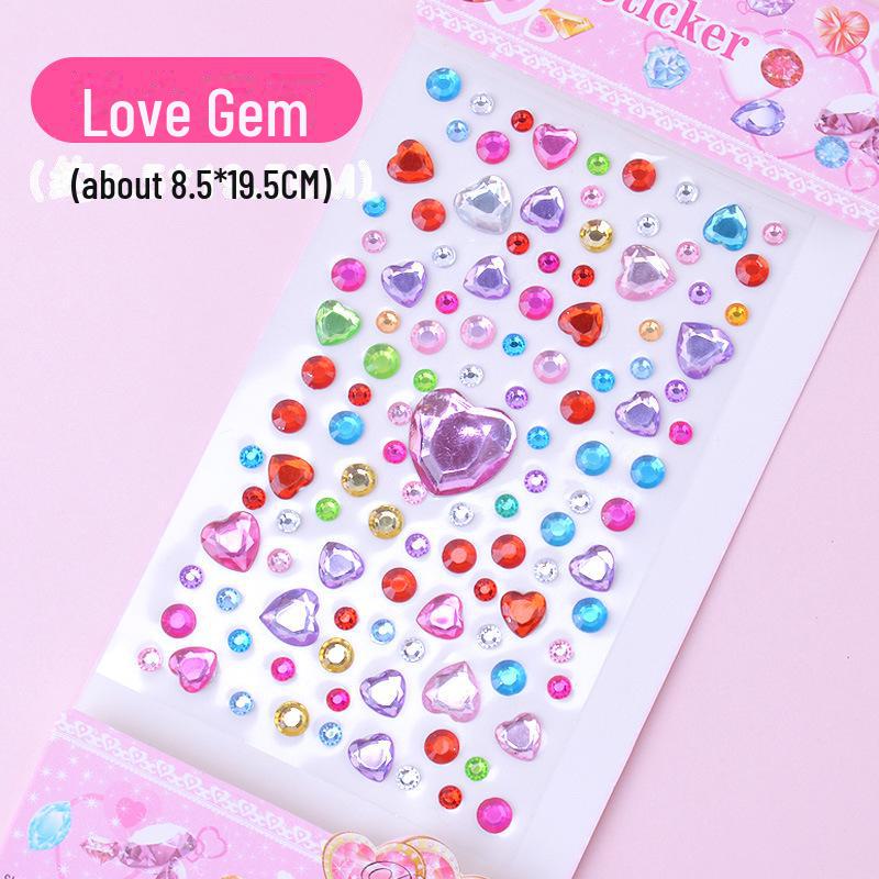 Красочные мультяшные наклейки с драгоценными камнями для детей - 3D флэш-алмазные украшения для девочек