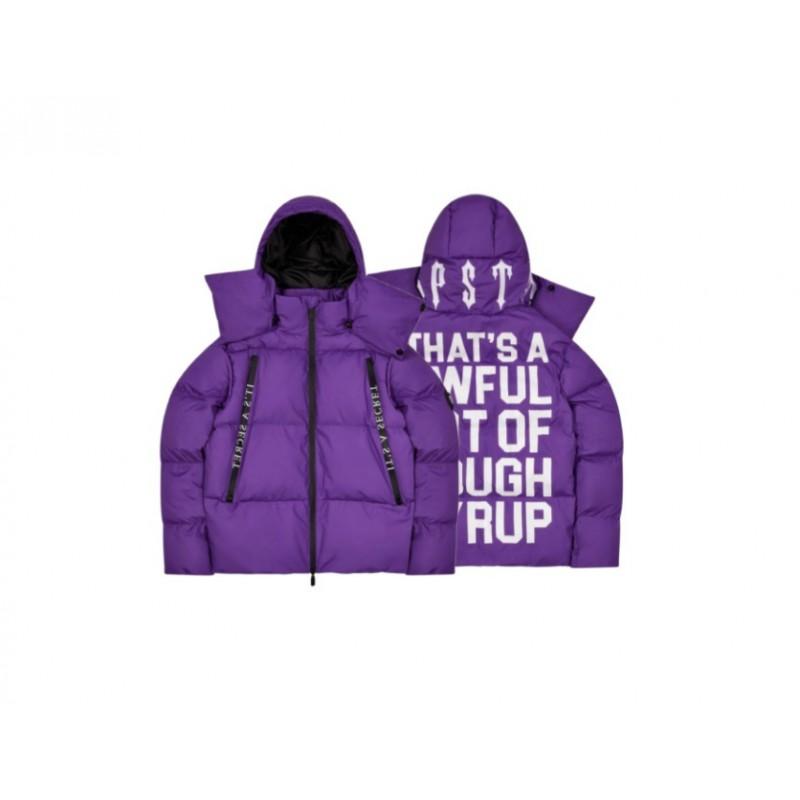Trapstar Couple Puffer Jacket Vintage Stand Collar Blue Minimal Letter Embroidery Cotton Coat