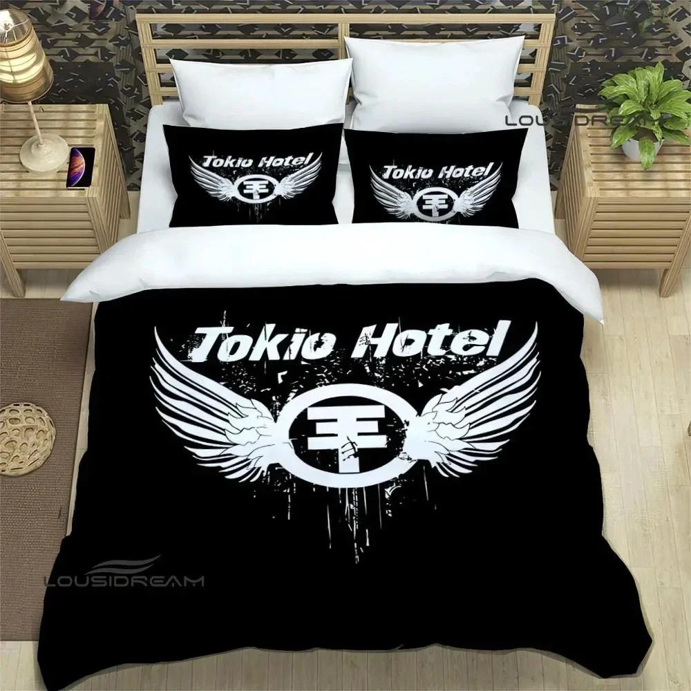 Постельные комплекты с принтом группы Tokio Hotel, изысканный набор постельных принадлежностей, пододеяльник, комплект одеял, постельный комплект, роскошный подарок на день рождения