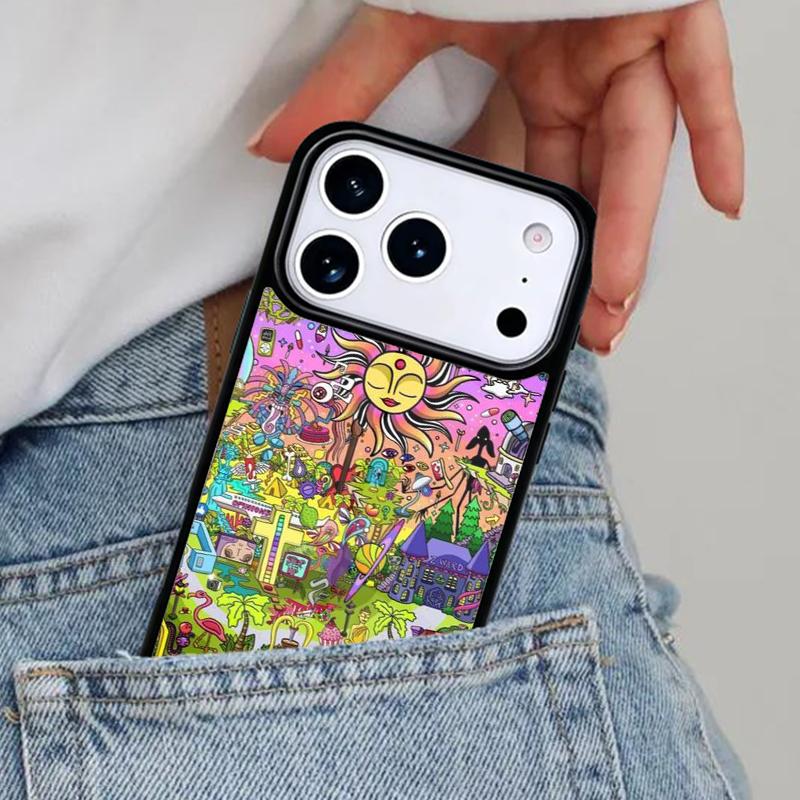 Хиппи Хиппи Психоделическое Искусство Чехол для Телефона для iPhone 16e 15 14 13 12 17 Pro Max Plus Air 17pro Чехол Coque