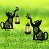 Garden Solar Light Solar-Powered Metal Cat Shape Light with Stakes Easy Installation Outdoor Rustproof Decorative Light for Garden Lawn Yard