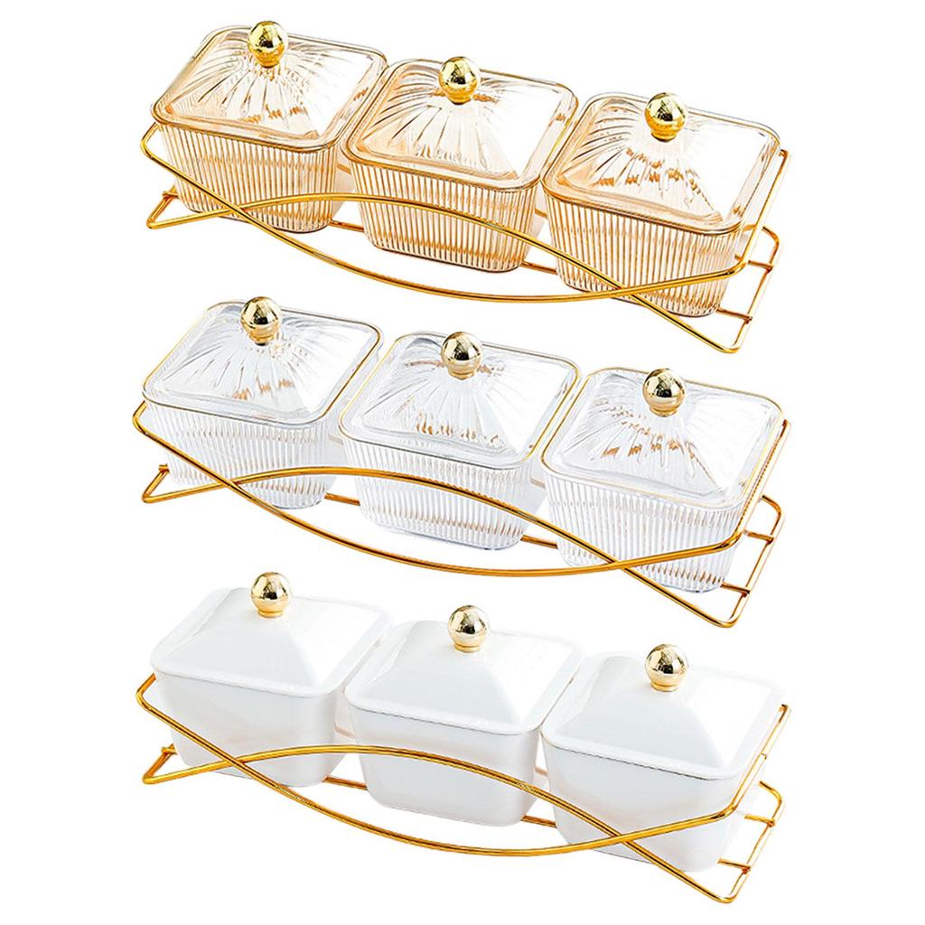 Nordic Fruit Snacks Serving Platter with Lid Storage Container Dried Fruit Tray for Home Kitchen Sweet Cookies Nuts Party