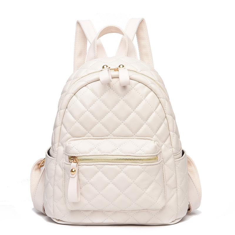 Bag Women's Plaid Backpack Summer New Women's Backpack Ins Trend Embroidery Thread Rhombus Student Backpack