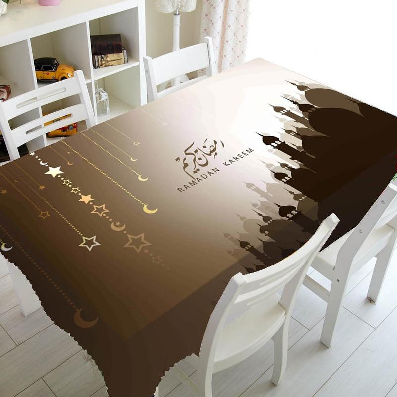 Мечеть и фонарь Фанус с принтом ресторанная скатерть домашний декор прямоугольная вечерние скатерть Рамадан исламская мусульманская скатерть