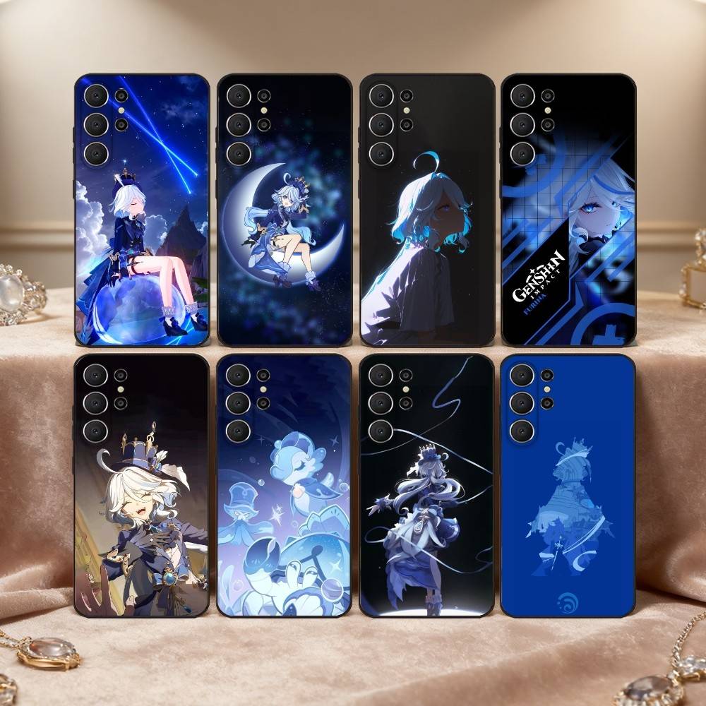 Чехол для телефона Genshin Impact Fennina для Samsung S26,S25,24,23,22,30,21,10,9,Ultra,Plus,Lite,Черный Мягкий Чехол
