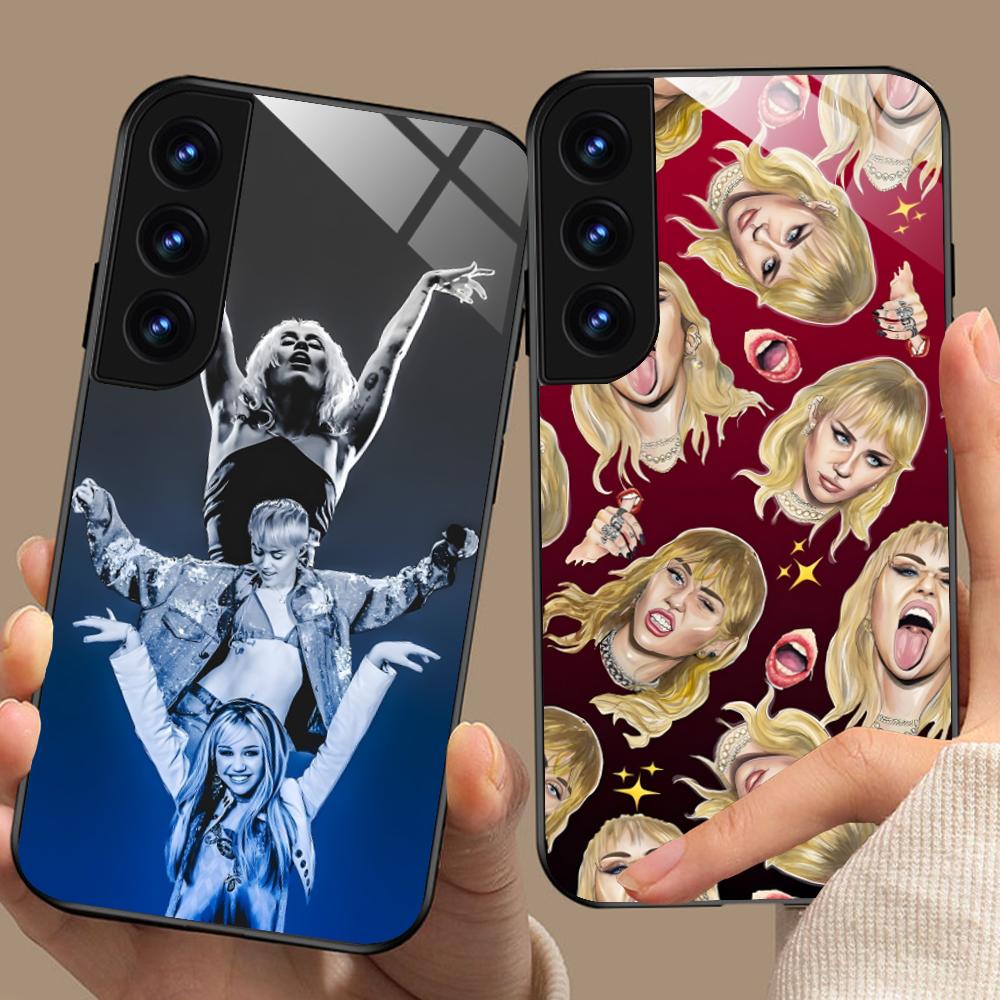 Чехол для мобильного телефона Майли Сайрус для Samsung Galaxy A56 55 54 53 52 51 36 35 34 23 16 15 5G Стекло Цветная Крышка Крышка Роскошный