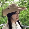Western Cowboy Hat Women's Summer Big Eaves Sunscreen Quick Drying Mountaineering Hat Men's Outdoor Camping Shade Fisherman Hat
