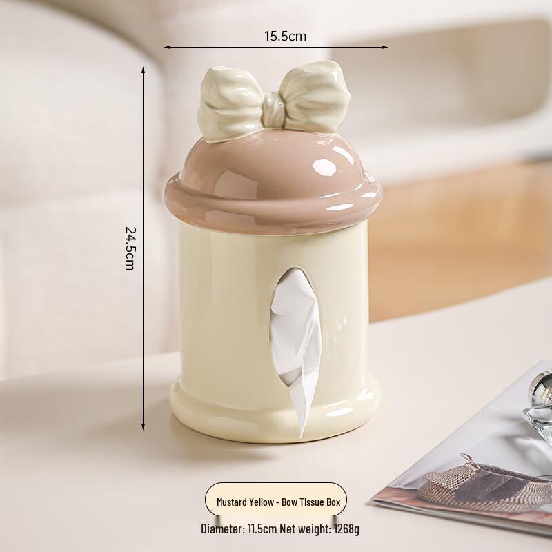 Керамическая коробка для салфеток ZISIZ с бантом