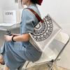 Large Capacity Ethnic Style Shopping Bag Women's 2024 New Simple Portable Tote Bag Class Commuting Cotton and Linen Handbag
