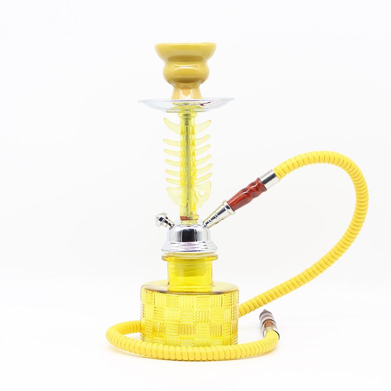 Double tube single tube small size minimalist Arabic hookah complete set of bar metal glass hookah
