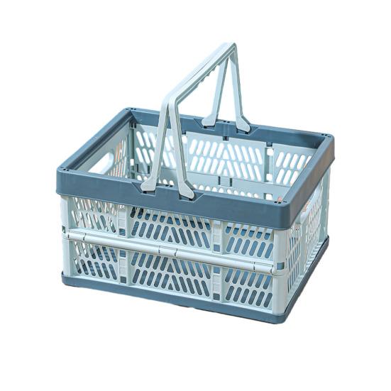 Складной ящик для хранения Пластиковая складная корзина для хранения Большая вместимость Штабелируемый ящик с ручками для офиса Спальни Кухни Игровой комнаты