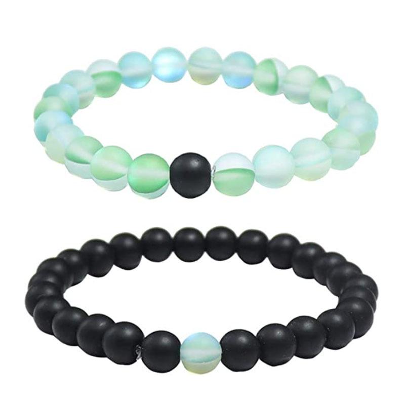 Матовые браслеты для пары из камней Тигровый глаз и Агат - Бусины 8 мм, Студенческий стиль