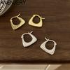 Геометрические серьги-кольца для женщин, изысканный креативный золотистый, серебряный цвет, вечерние ювелирные изделия, подарок
