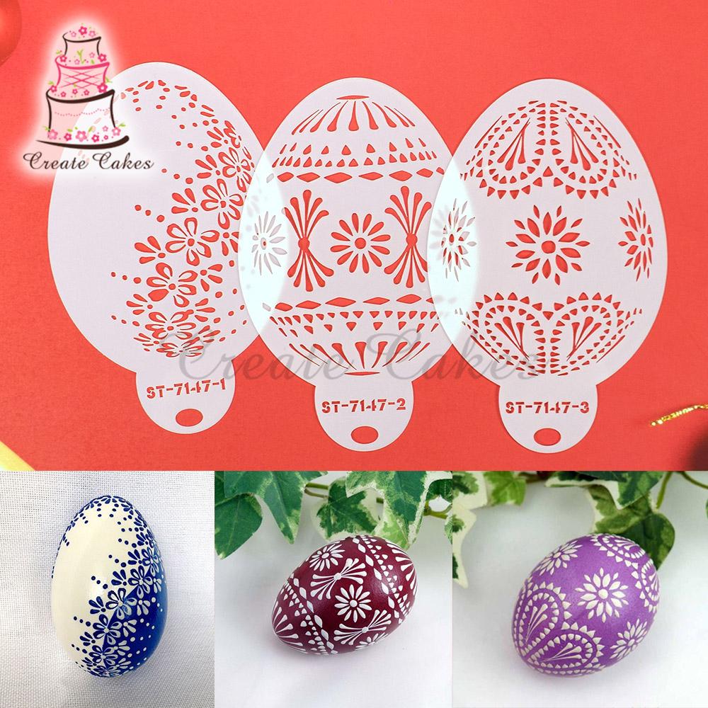 6 шт./компл., новые пасхальные яйца, трафарет для торта, инструменты для украшения торта, кружевные трафареты для украшения торта, помадка, печенье