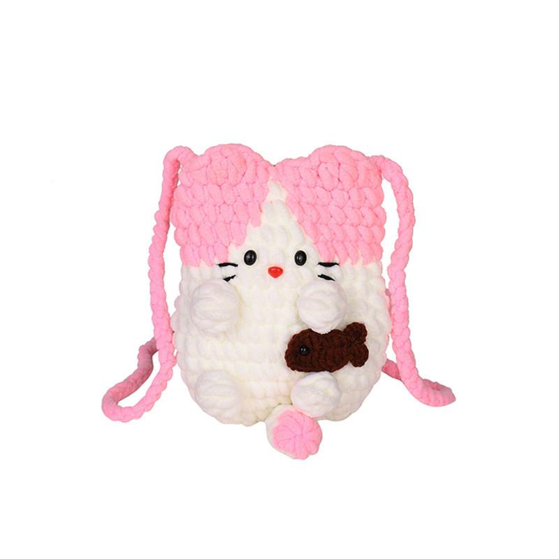 Молодежная шерстяная вязаная сумка через плечо с дышащей тканью и игривым животным узором