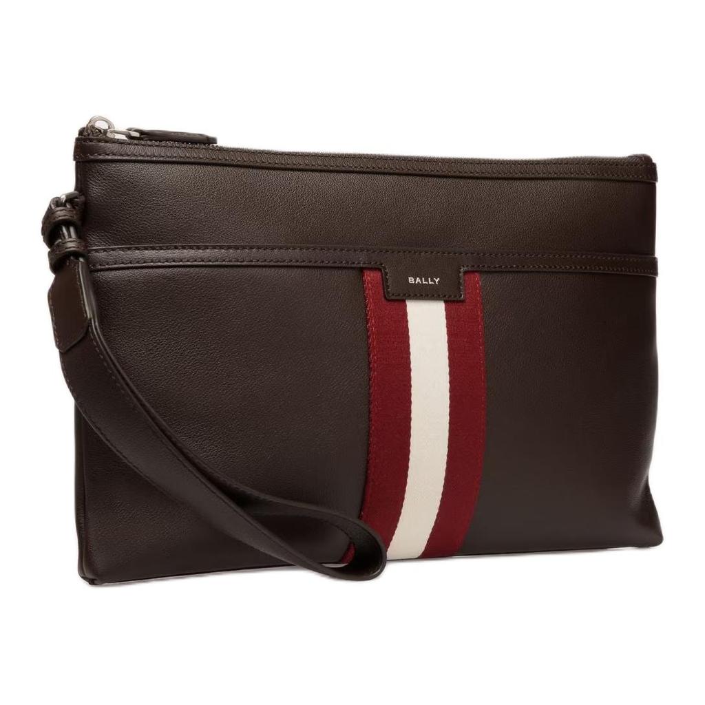 Bally Код Палладиевый Металлический Фурнитура Кожа Теленка Клатч Мужской Клатч Коричневый 6310908
