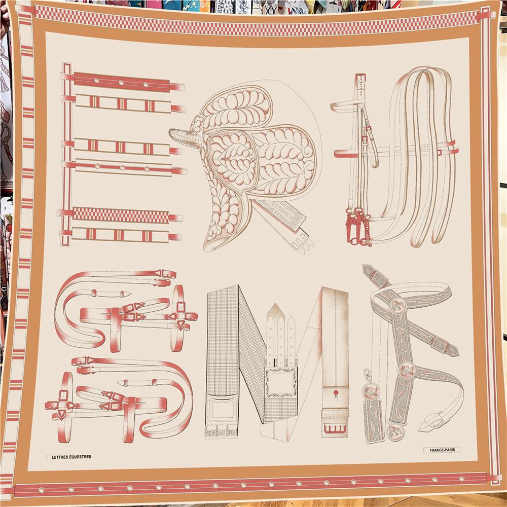 POBING 30% Silk 70% Cashmere Scarf Women Hand Rolled Saddle Melt Square Scarves Wraps Bandana Big Hijabs Female Foulard 135CM