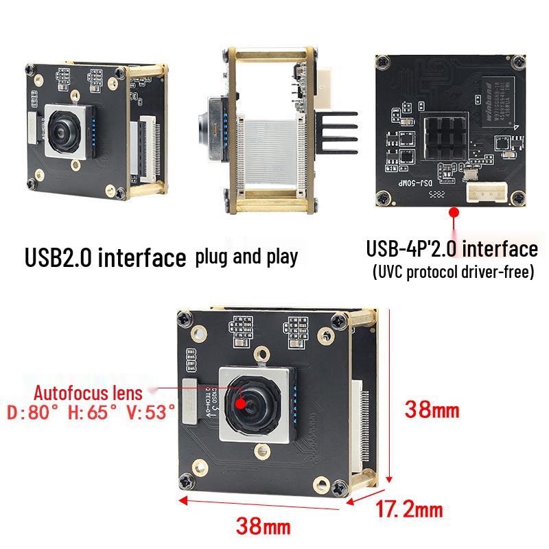 50-мегапиксельный модуль камеры 8K с автофокусом IMX766, функцией обнаружения кожи, USB, без драйверов