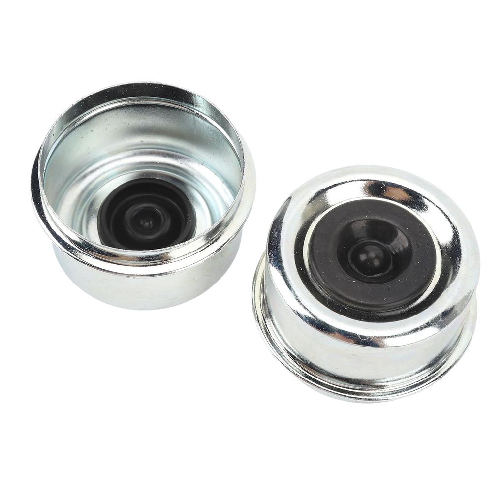 2.44in OD Trailer Axle Dust Cap with Rubber Plugs Trailer Bearing Grease Caps for Boat Trailer Wheel Hub 5,200‑6,000 Lb
