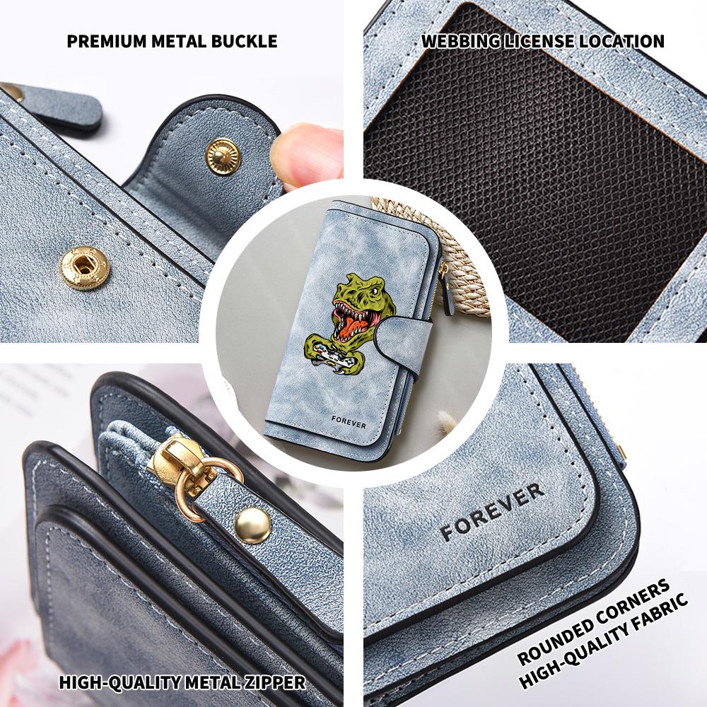 Dinosaur Print Wallet Multi Card Holder Fashion Casual Purse for Daily Use