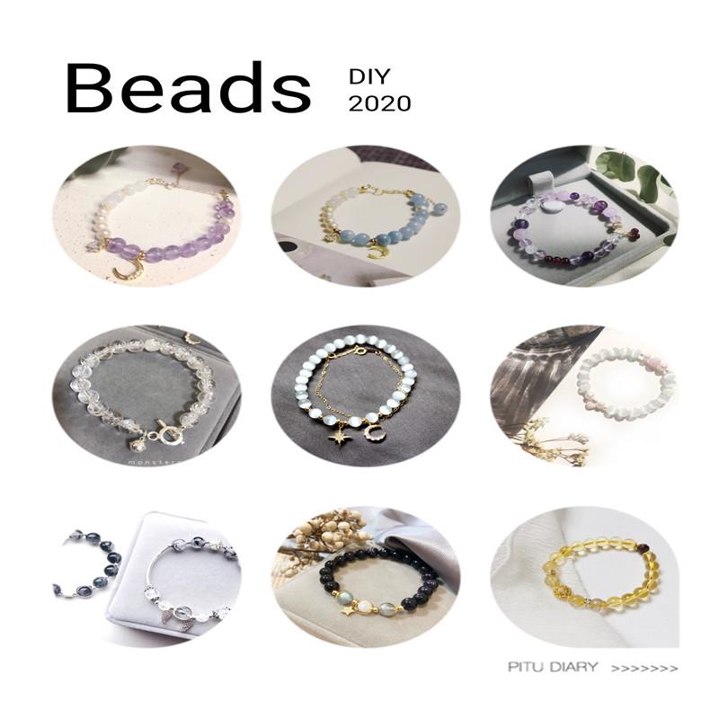 Wholesale AAA White Cat Eye Stone Round Beads 4 6 8 10 12mm Natural Stone Beads For  Jewelry Making Bracelet Necklaces DIY 15''