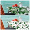 DIFEIUKI Hawaiian Tablecloths, Pack of 4, Tropical Monstera and Plumeria Prints, Hawaiian-inspired Table Covers with Flowers and Palm Leaves, Stylish,