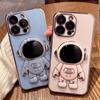 Electroplated Astronaut Folding Stand Case for Samsung S23 S22 S21 S20 Ultra Plus Note20 Ultra A13 A14 A54 for iPhone 15 14 Plus 13 12 11Pro Max XsMax