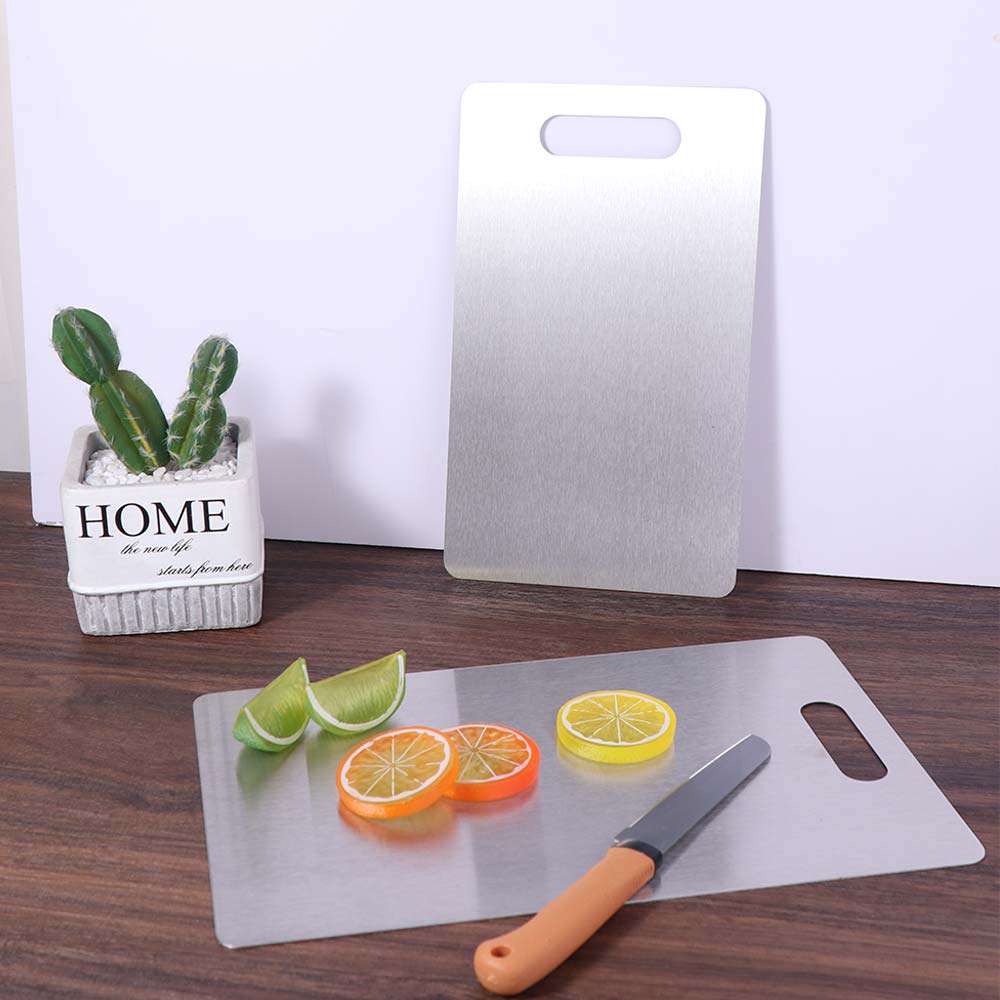 Панель из нержавеющей стали, устойчивая к плесени, серебристая доска для замешивания теста, двусторонняя разделочная доска, кухня