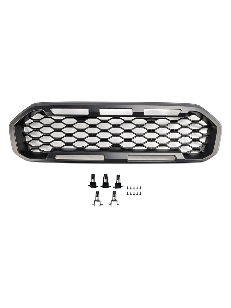 Решетка переднего бампера Подходит для Ford Ranger T8 2019-2023 Черная С LED-светом