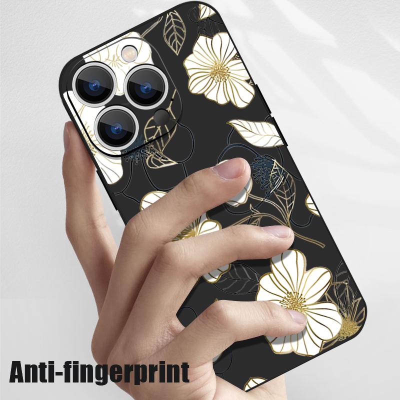 Для iPhone 16E 15 Pro Max 14 Pro 13 12 11 чехол с цветочным узором шнурок TPU мягкая защита линз ударопрочный матовый силиконовый тонкий чехол для телефона