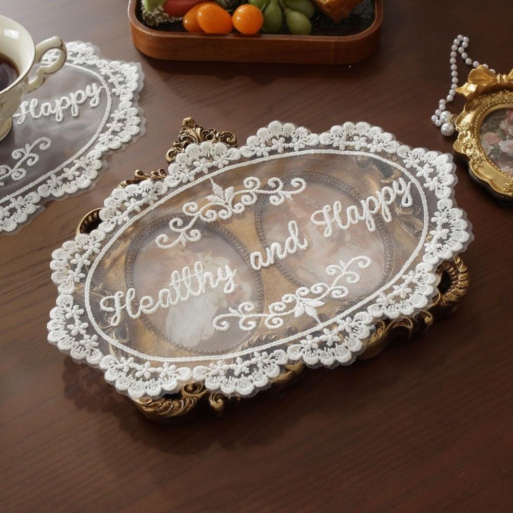 Soft Fabric Texture Lace Coaster Decorative Embroidered Doily Dining Table Decoration